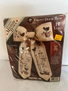 Dimensions Debbie Mumm Cross Stitch Front Door Bow Kit” Welcome Friends” - Picture 1 of 1