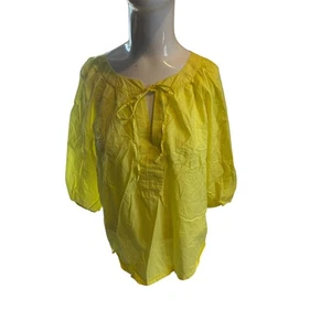 LOFT Top for Women 3/4 Sleeves V Neck Sz S Bright Yellow NWOT - Picture 1 of 5