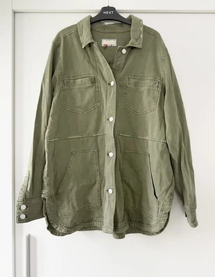 Anthropologie Pilcro Khaki Denim Jacket Size XL Distressed Shirt New With Tags  - Image 1 of 4