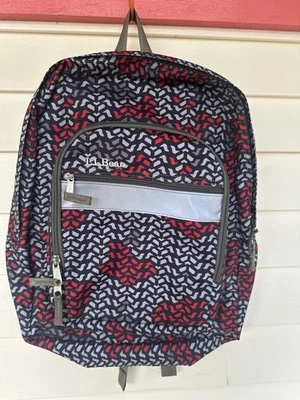 Mochila Ll Bean 18" Negra Gris Roja Ligera NUEVA Foto 1 de 4