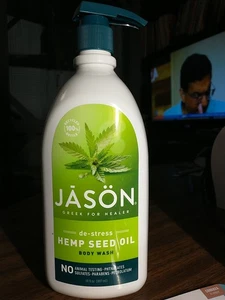 Aceite de semilla de cáñamo JASON De-Stress lavado corporal hipoalergénico vegano - 30 fl oz - Imagen 1 de 2