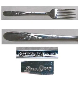 ROSE SPRAY 1955 INSALATA O FORCHETTA DA DESSERT DI GORHAM EASTERLING CO STERLING - Foto 1 di 1