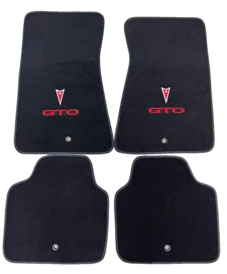 NEW! Carpet Floor Mats 2004 - 2006 PONTIAC GTO Embroidered Double Logo Set of 4 - Image 1 of 4