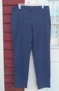Charter Club Cambridge Skinny Blue White Polka Dot Stretch Waist Size 18 - Picture 1 of 5