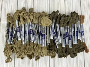 Bucilla Embroidery Floss/Thread Six Strand #2464 Tan & #2466 Olive Vintage - Picture 1 of 4