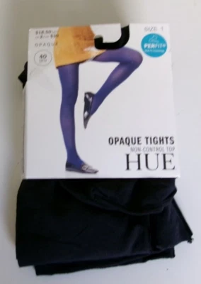 Meia-calça opaca Hue tamanho 1 azul marinho 40 denier sem controle - Imagem 1 de 2