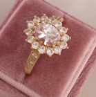 Vintage Jewellery Gold Ring White Sapphires Antique Deco Engagement Jewelry