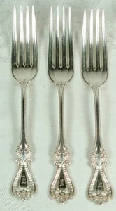 OLD COLONIAL TOWLE STERLING SILVER 3 DESSERT FORKS MONOGRAM 1895 - Picture 1 of 3