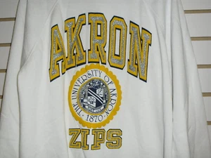 Akron sweatshirt Vintage 90's NEW ds crewneck Medium LAST ONE!! Akron Zips  - Picture 1 of 2