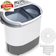 Compact Home Washer & Dryer 2 in 1 Portable Mini Washing Machine Twin Tub + Hose