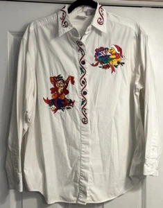 Vtg Disney Winnie the Pooh Christmas Button Down Shirt Tigger Embroidered Large - Picture 1 of 13
