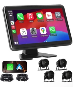 Wired Backup Camera System with Carplay & Android Auto, 10'' Touch - Picture 1 of 5