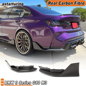 Difusor divisor trasero de fibra de carbono real para BMW Serie 3 G80 M3 solapa lateral - Imagen 1 de 12