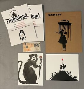 Banksy Art: Signed Cardboard, Canvas, And Di-faced Tenner