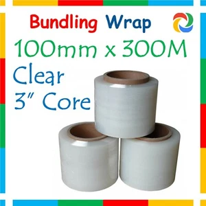 100mm CLEAR Hand Held Mini Stretch Bundling Film wrapping 2x Roll + 1x HANDLE - Picture 1 of 2