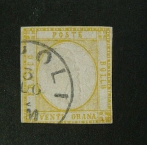 ITALIA ,ITALY 1861 Provincie Napoletane "Effigie Emanuele 2" 20gr Us Certificato - Imagen 1 de 2