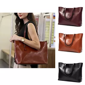Damen Handtasche Weiches Leder Groß Shopper Tasche Umhängetasche Schultertasche - Bild 1 von 15