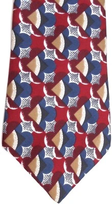 Corbata de seda para hombre L'Atelier 56" X 4" multicolor geométrica  Foto 1 de 4