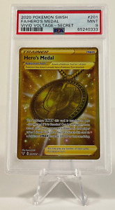 Pokemon 2020 Sword & Shield Vivid Voltage #201 HERO'S MEDAL PSA 9 FA Mint