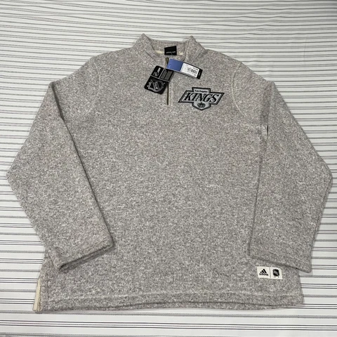 Los Angeles Kings Mens 1/4 Zip Adidas Sweater Size Large NHL NWT MSRP $90.00 Cover