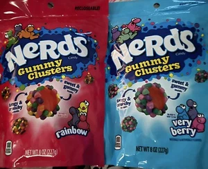 Nerds Gummy Clusters Chewy 8oz  Recloseable Bag 1 Very Berry & 1 Original - Picture 1 of 1