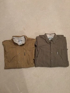 EUC Men’s Columbia Longsleeve Plaid Fishing Shirts TWO PACK XLT - Picture 1 of 3