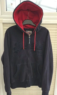 Mens / Women's XXL 2XL Superdry Navy Blue & Red Full Zip Hoodie. Good Clean Cond - Image 1 of 4