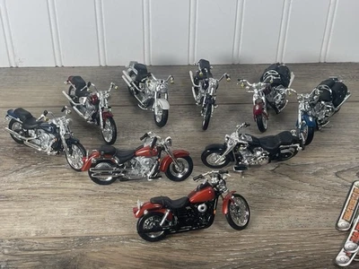 Vintage Maisto Harley Davidson Collection Motorcycles Lot Of 9 - Image 1 of 4
