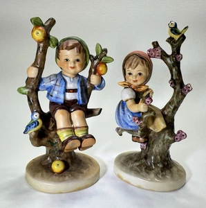 Vintage Hummel Apple Tree Boy and Girl 141/I & 142/I 6" Figure Set TMK-3 Germany - Picture 1 of 11