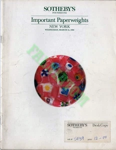 Sotheby's Catalog - Important Paperweights - 3/12/1986 - Imagen 1 de 2