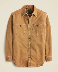 J.Crew Flannel Lined Duck Canvas Shirt Jacket CE882 Roasted Cider Men’s L - Bild 1 von 8