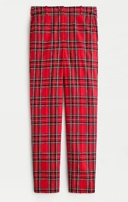 Nuevo con etiquetas Pantalón Cameron J Crew tiro alto rojo tartán forrado a cuadros lana para mujer 2 $158 Foto 1 de 4