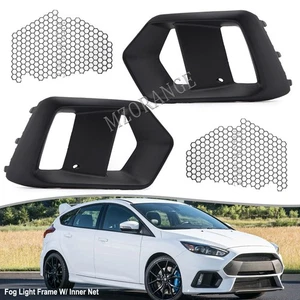1Set Front Fog Light Lamp Covers W/ Inner Net For Ford Focus RS 2016 2017 2018 - Picture 1 of 12