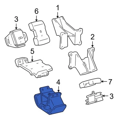 For Toyota Tacoma 1998-2004 Toyota 123710C010 Rear Engine Mount - Image 1 of 2