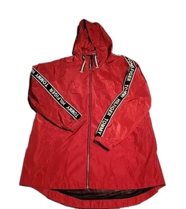 Tommy Hilfiger Chaqueta de Lluvia Para Hombres PEQUEÑA Roja Forrada Con Capucha Cremallera Completa Cortavientos - Imagen 1 de 8