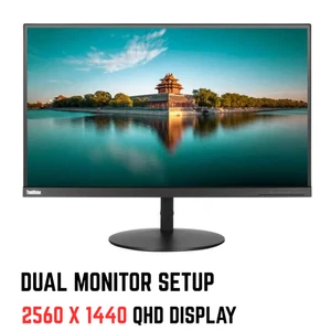 Lenovo Dual Monitor Setup 2x24" (48") Widescreen QHD IPS 2560 x 1440 HDMI USB-C - Picture 1 of 7