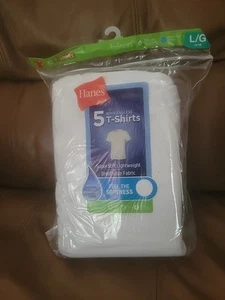 8  Hanes Boys' White Moisture Wicking Crew Neck Short Sleeve T-Shirts L (14/16) - Picture 1 of 5