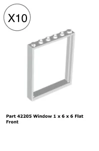 Lego 10 pieces White Frame 1x6x6 / City / Friends mini figures window building - Picture 1 of 1