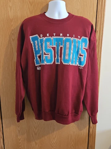 Vintage Detroit Pistons Pullover Sweater Hanes XL Officially Licensed NBA NWT Cover