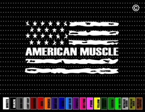 American Muscle #1 Flag Drag Street Grunge Racing Car Sticker Window Vinyl Decal - Picture 1 of 1