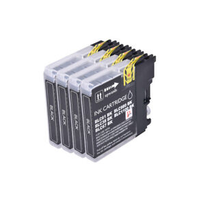 4 Black Ink Cartridge Compatible With Brother DCP 375CW 377CN 185C 385C LC980