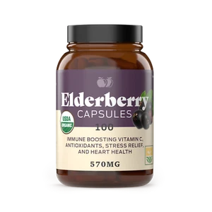 Organic Elderberry Capsules - Organic Pure Elderberry Sambucus Immune Boost - Picture 1 of 7