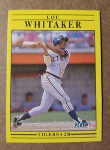 Tarjeta de béisbol Fleer 1991 #357 de Lou Whitaker - Tigres de Detroit - Imagen 1 de 2