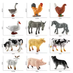12Pcs Mini Farm Animal Toys Action Figures Bundle Playset For Toddlers And Kids - Picture 1 of 6