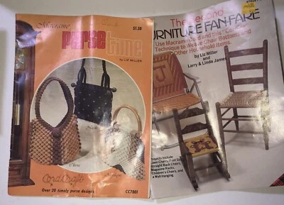 Vintage MACRAMÈ RIVISTA BORSA TEMPO IDEE & MOBILI VENTAGLIO-progetti CORDING - Immagine 1 di 2