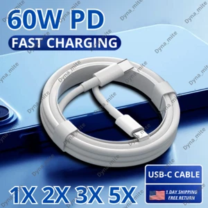 60W USB-C to Type C Cable PD Fast Charging Cord For Samsung iPad Macbook Laptop - Picture 1 of 12