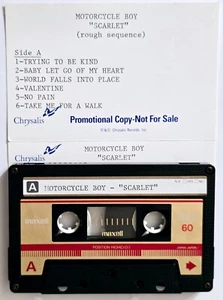 MOTORCYCLE BOY SCARLET CASSETTE TAPE CHRYSALIS PROMO ROCK 1988 INDIE DEMO lp 45 - Picture 1 of 12