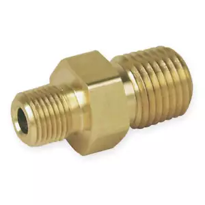 PARKER 2-2 MHN-B Hex Nipple, Brass, 1/8 in Pipe Size,MNPT 20YZ87 - Picture 1 of 2