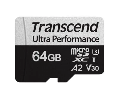 64GB Transcend 340S microSD UHS-I U3 A2 Ultra Performance Memory Card w/Adapter - Image 1 of 3