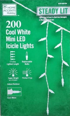 Mini luces LED para hielo iluminadas constantemente blancas frescas 200 quilates con detalles para el hogar 17,5 pies Foto 1 de 4